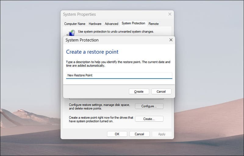 cach tao su dung diem khoi phuc system restore tren windows 11 2