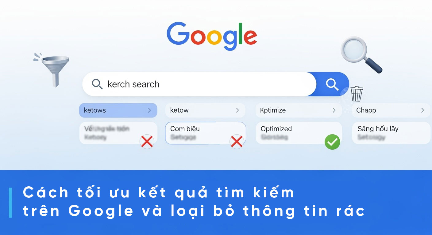 Cách tối ưu kết quả tìm kiếm trên Google và loại bỏ thông tin rác