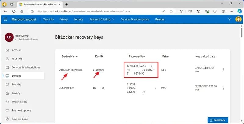 huong dan tim bitlocker recovery key tren windows 11 10 1