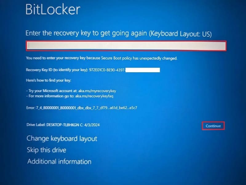 huong dan tim bitlocker recovery key tren windows 11 10 3
