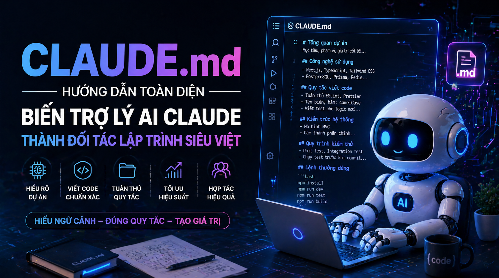 claude md cach bien claude thanh tro ly lap trinh hieu ro du an 1